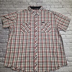 Sean John Men Button Down Shirt Short Sleeve Cotton Blend Multicolor Size 3XB